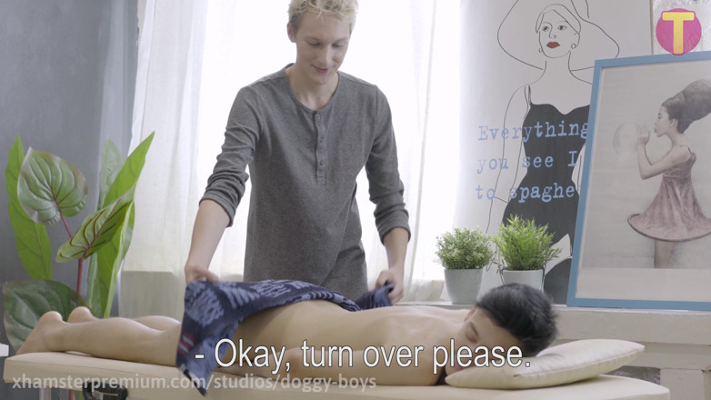 Doggy boys: The best full twink massage for a hung boy