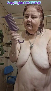 After a Hot Sshower Nurse Vicki Dries off and Does Some Other Grooming