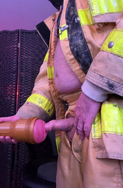 charli: Firefighter Fleshlight Fun and Cum