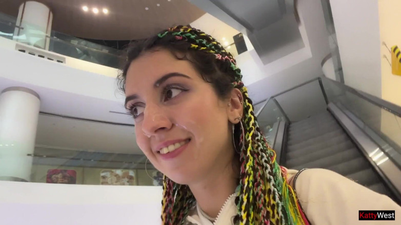 Katty West: Crazy Cumwalk in Shopping Mall