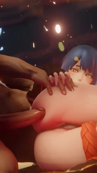 Xiangling Gets Her Ass Penetrated on the Kitchen's Floor First Time Anal Genshin Impact Porn Aether