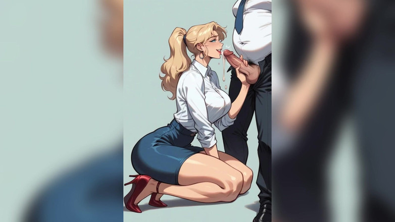 BJGJ: Офисная тинка делает минет со спермой