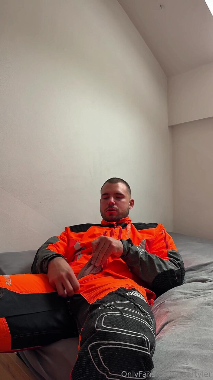 Tyler Blake: Tyler Blake Hivis Pracovní oblečení, Svaly Flex, Dildo Hra, Honění...