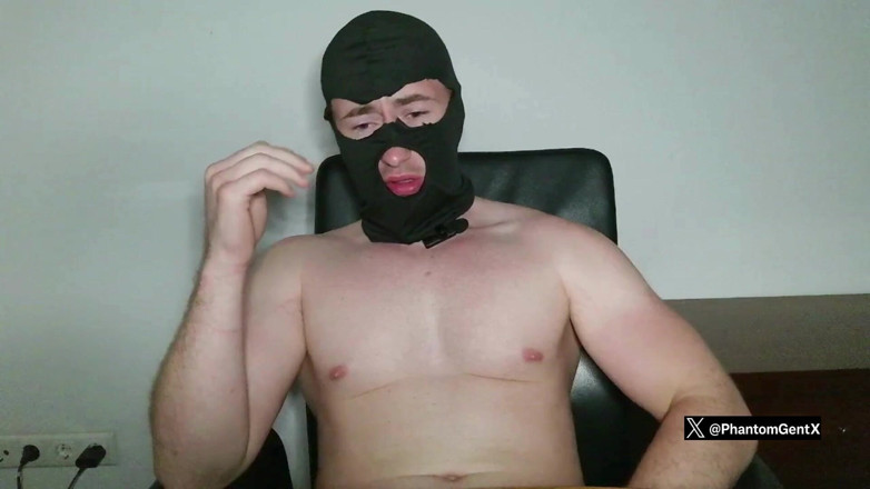 PhantomGentX: Masked Stepdaddy Phantomgentx Strokes Huge Cock with Wild Dirty Talk -...
