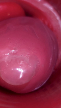 Uvnitř camgirl cervix pov kamery ve vagíně s velkým čůrákem