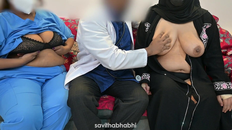 savithabhabhi: Läkare som tillfredsställer hans kuk med sjuksköterska och muslimsk patientdame