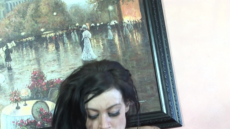 CBD Media: Store cashier with long brunette hair and slim body gets...