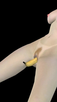 Animated 3D Porn - Very Beautiful Girl Masturbating with Banana Till Orgasm