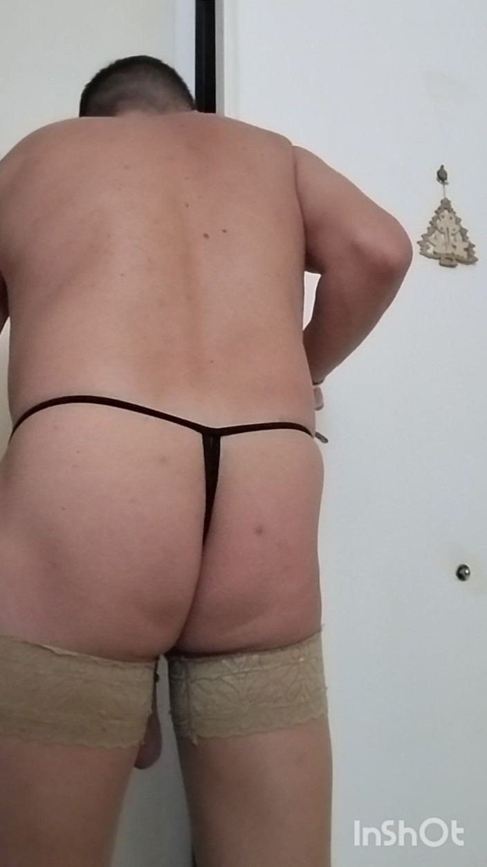 Morbosete000: Stepping Out the Street Door in a Thong and Stockings