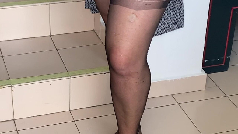 Aunty Sandra vintage girdle queen: Tante dengan korset dan gaun tipis oc