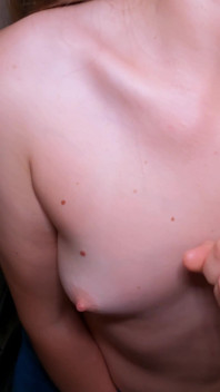 Young Wife Jerks off Cock and Cums on Tits!