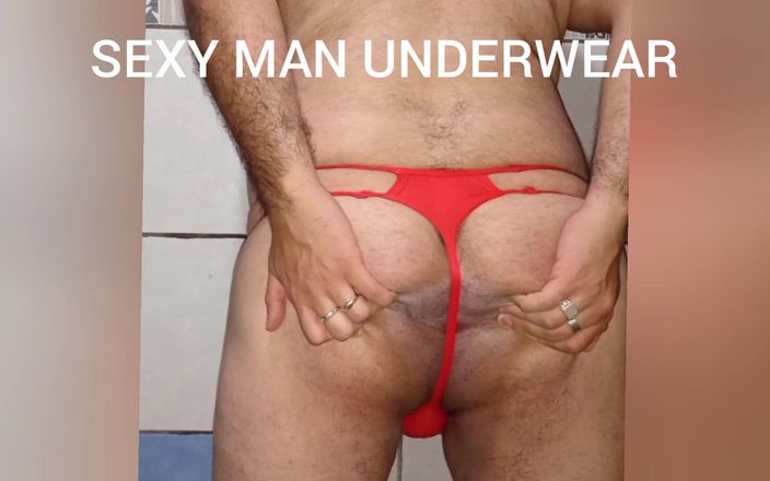 Sexy man underwear: 很棒的手淫和射精