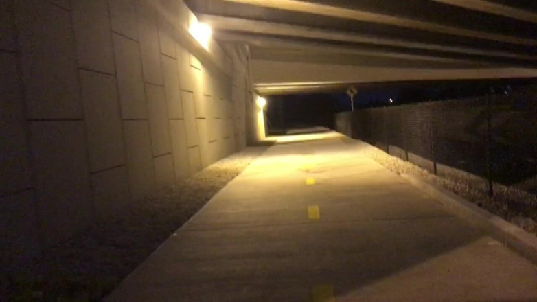 Big Dick: Elle s'éjacule sous le pont la nuit - grosse bite dehors