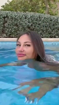 Sexy Monika Fox Swims Naked in Pool and Sea in Hot Country