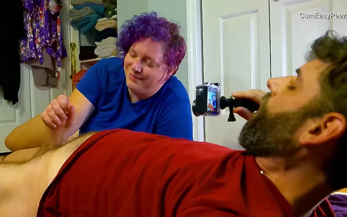 Cum and piss play fun!: She Gives Him a Sensual Handjob Before Some Fun Piss...
