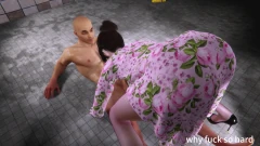 3D BBW Hot Asian Slave Feel so Horny Have Sex in the Bathroom