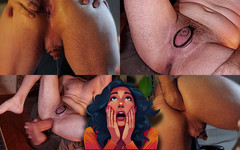 Anal orgasm: Puño en fufu castidad después de consolador gigante
