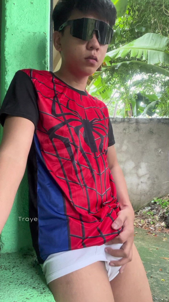 Troye_AsianPinoy: Asian Spiderman Cums on a Rainy Day