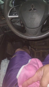 Using Pink Panties to Jerk off in My Car.