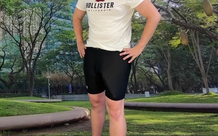 Lucas Nathan King: Polla monstruosa ciclista al aire libre mostrando semen en pantalones...