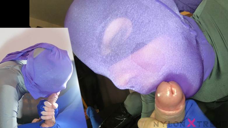 Nylon Xtreme: Katy com zentai catwoman Fazer boquete ensement Nylon