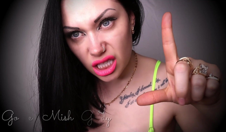 Goddess Misha Goldy: Lips and loser symbol! JOI for real loser!