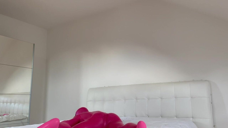 PervyLara: Pink Rubberdoll in Bedroom
