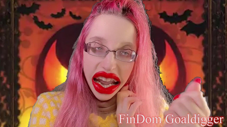 FinDom Goaldigger: 못생긴 할로윈 장난감으로 변신하는 못생긴 자지