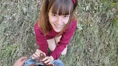 Anne Eden: POV - Outdoor Quickie with Cumshot!