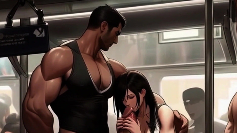 Spicy Toons: Tifa Ketemu Sama Penis Baru di Kereta
