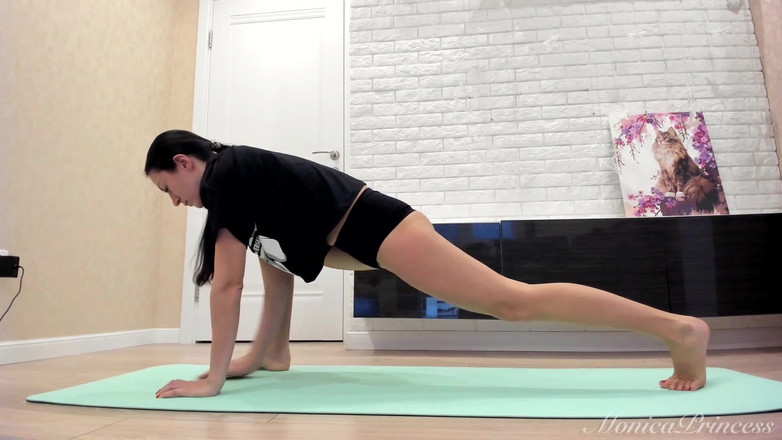 Princess Monica: Bare Legs, Tight Shorts: My Yoga Routine