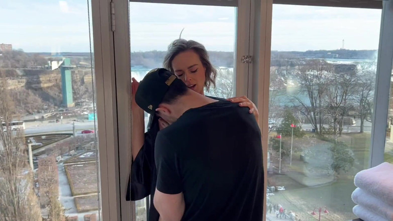 Serenity Cox: Wife Fucks Two Guys in Hotel Window Before Getting Creampie...