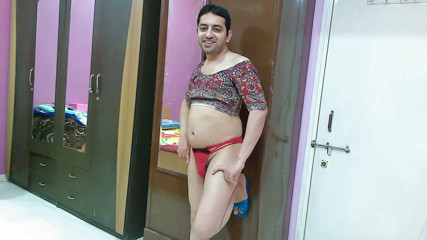 Cute & Nude Crossdresser: Sexy sissy crossdresser femboy Sweet Lollipop in a printed top,...