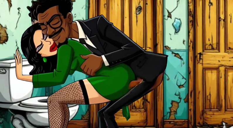 Octopussy Lovers Club: Bini jalang dikongkek dalam tandas awam yang kotor. Kartun