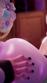 Lumine Fondling Barbara's Ass! Inversed Facesitting Genshin Impact Ass Kissing Spreading Cheeks 120