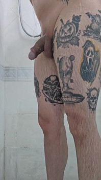 Chubby Was Caught Jerking off in the Shower