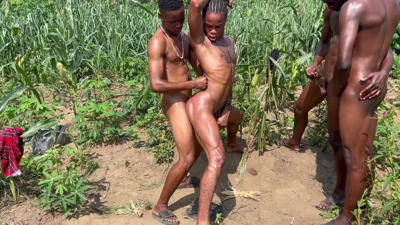 Baddestboyx: 5 Black Big Dick Boys on Outdoor Scene