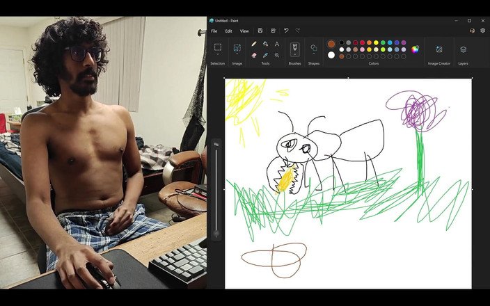 NANDgasm: Împărțind ecranul computerului în timp ce încerc să desenez o furnică în timp...