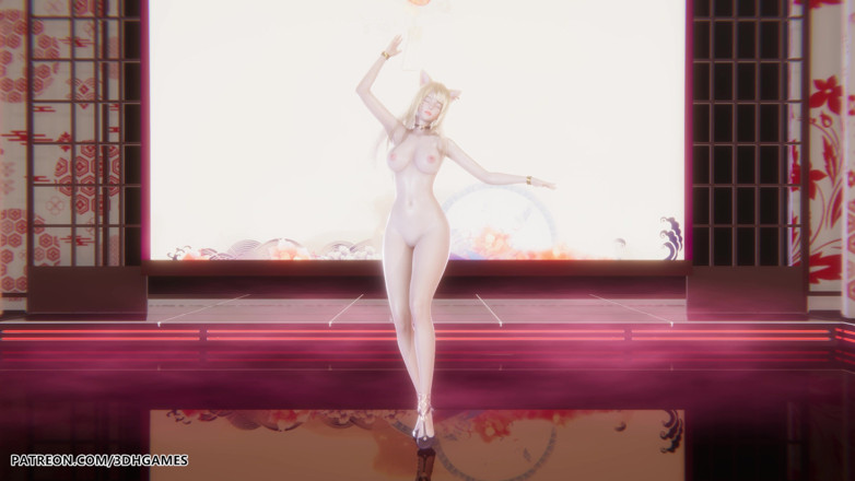 3D-Hentai Games: Mmd Gokuraku Jodo Ahri Sexy Naked Dance League of Legends...
