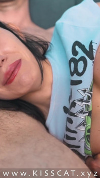 StepSon Puts A Big Cock and Fucks StepMom's Mouth While TV Show! StepMother Hates Oral Creampie - Kisscat