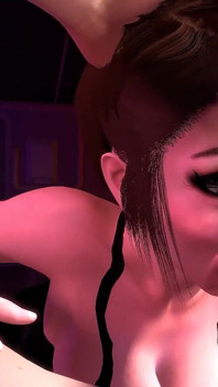 Sexy asiatische MILF in einem sexy kleid gibt einen schlampigen blowjob