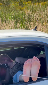 Spanking in the Car on the Heels and Butt
