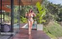 Busty BBW Latinas: Amaretto &amp;amp; Kim Velez grote borsten zuigen bikini lesbiennes