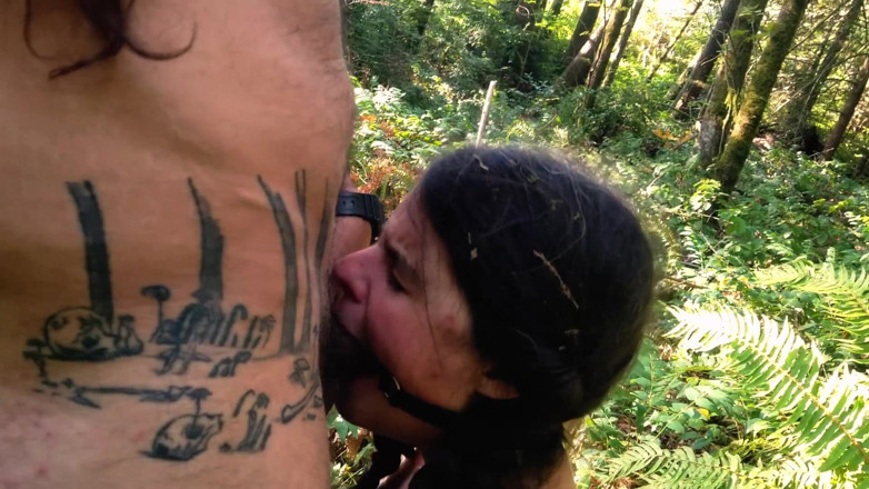 Deerfern: Very rough throat fuck with ring gag for submissive in...