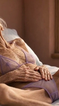 O femeie matură de 90 de ani are mai multe orgasme în pat cu o pizdă umedă