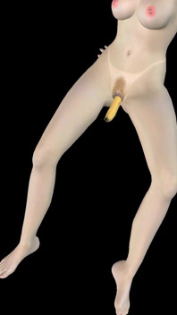 Animated 3D Porn - Very Beautiful Girl Masturbating with Banana Till Orgasm
