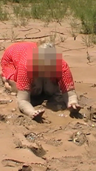 Julie Gets Messy in Mud - Huge Natural 38F Tits Swing in Wet Dirt Outside