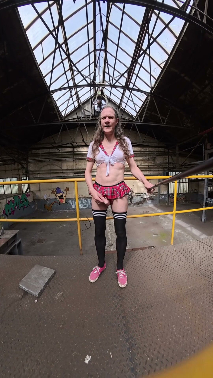 Slut Bella: Naughty Schoolgirl Bella Does Some Urban Exploring