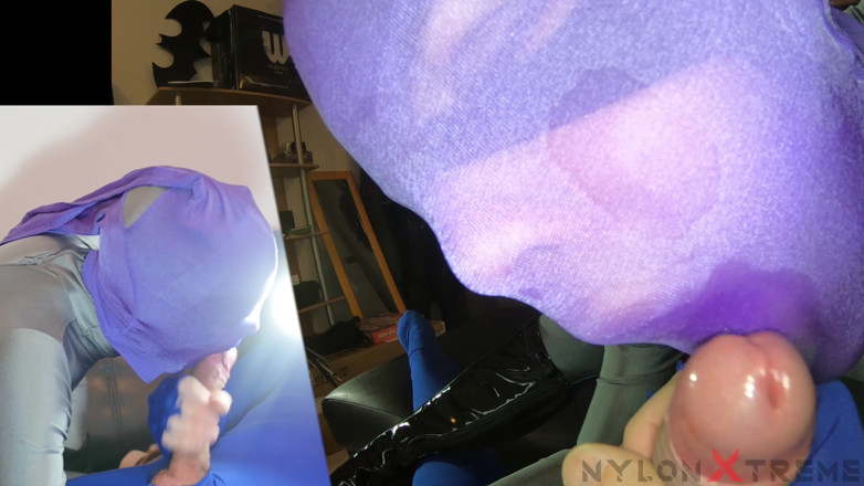 Nylon Xtreme: Katy with zentai catwoman Make blowjob encasement Nylon