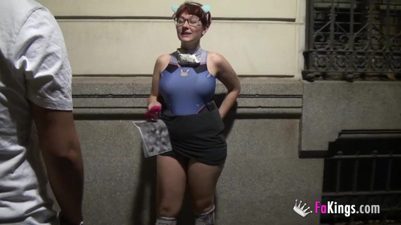 FAKings: Big titted Otaku babe Meraki blows cock in the streets...